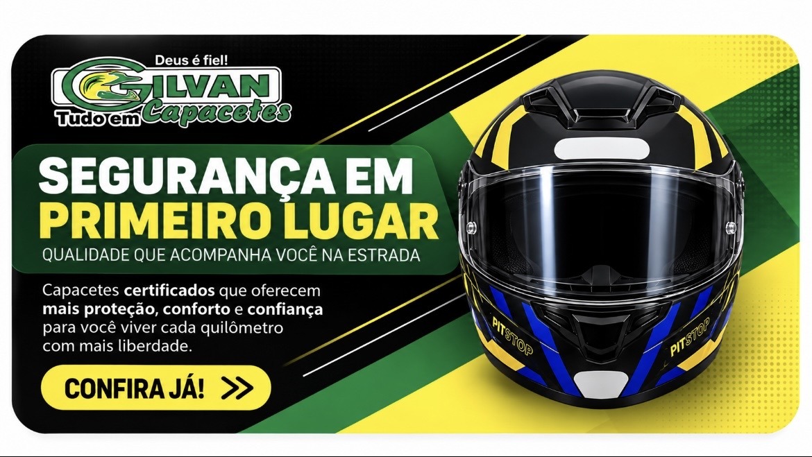 Gilvan Capacetes. Segurança em primeiro lugar. Confira já!